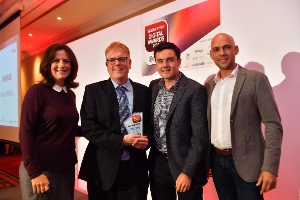 Dan Collected the best App in Wales Award